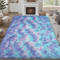 8x10 Area Rug Living Room Bedroom: Fluffy Plush Shag Carpet Rainbow by Luxturiy