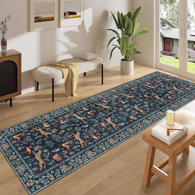 DUKINO 2x8 Washable Runner Rug, Non Slip Animal Kitchen Rugs, Low Pile - Image 3