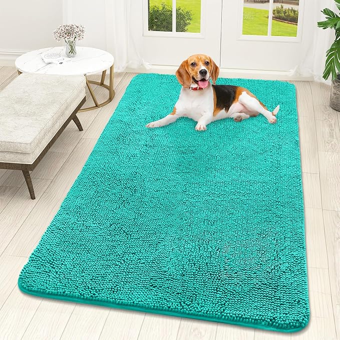 OLANLY Dog Door Mat for Muddy Paws 59x32, Super Absorbent Chenille Mud Mat | by OLANLY