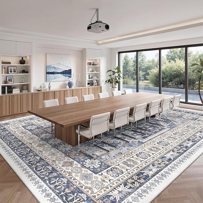 12x15 Area Rugs for Living Room, Large Washable Rug, Dining Room, Low Pile - Image 9