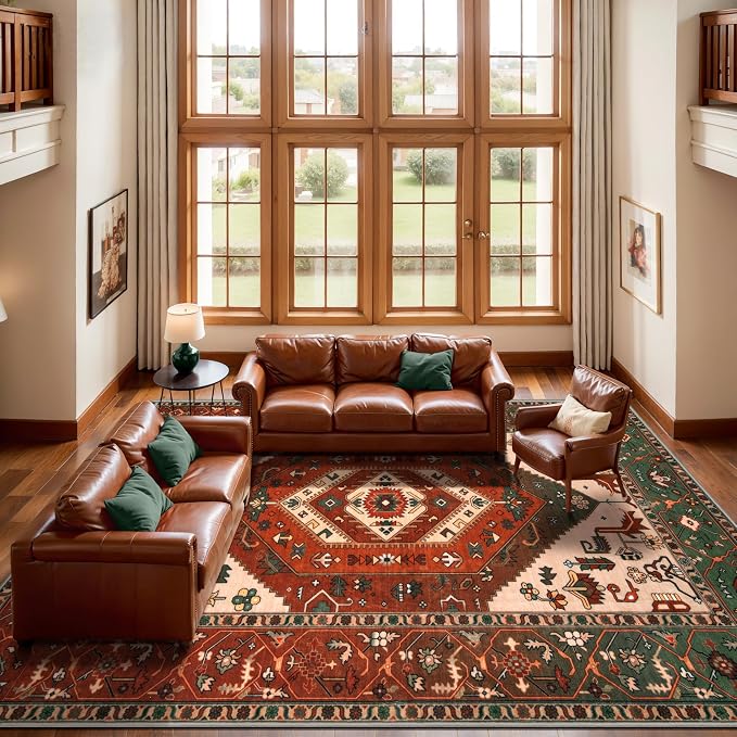 SERISSA 9x12 Washable Non Slip Boho Area Rug - Image 3