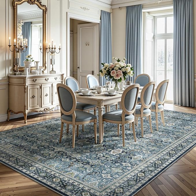 6x9 Area Rugs - Washable Vintage Retro Living Room Rug, Soft Ultra Thin Non - Image 4