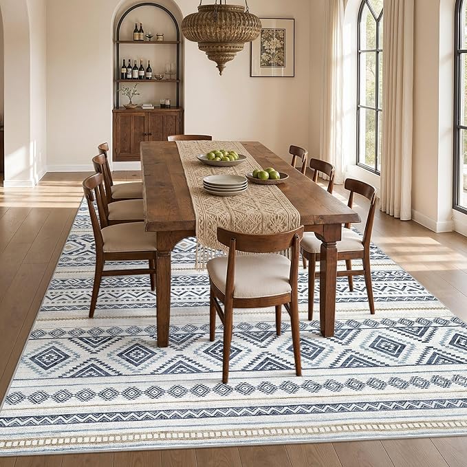 cotiled Boho 10x14 Area Rug for Living Room: Large Moroccan Washable Rug | - Image 6