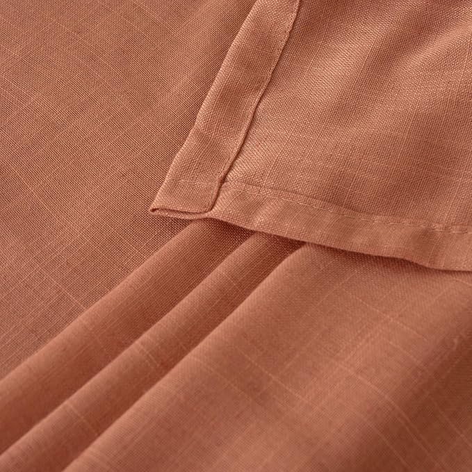 BGment Terracotta Curtains 80 Inch Length, Rustic Semi Sheer Drapes - Image 8