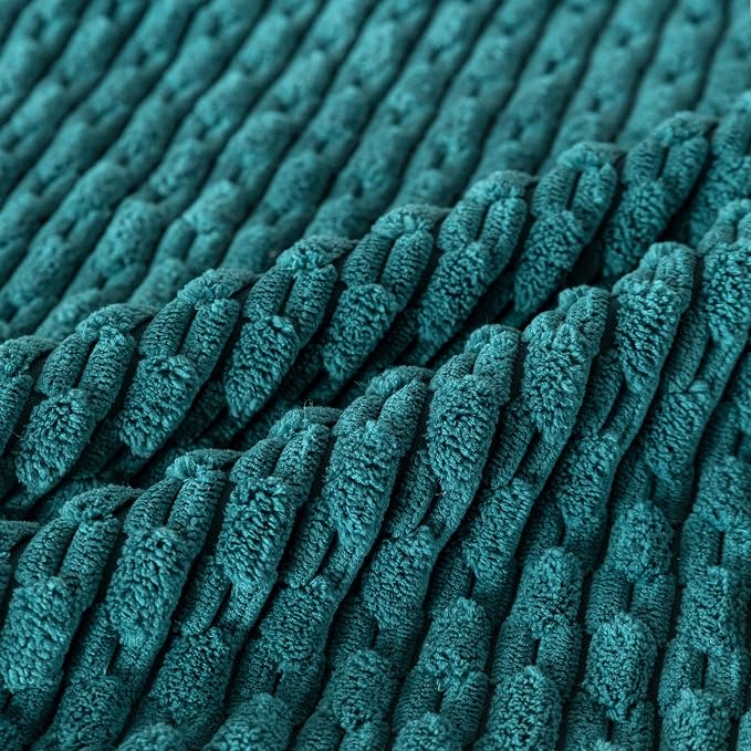 Set of 4 Teal Decorative Throw Pillow Covers 18x18 Inch Corduroy Pillow Covers - Image 6