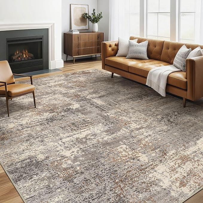 LOONGRUG Area Rug 5x7 Washable Neutral Modern Living Room Rugs Brown Black | by LOONGRUG