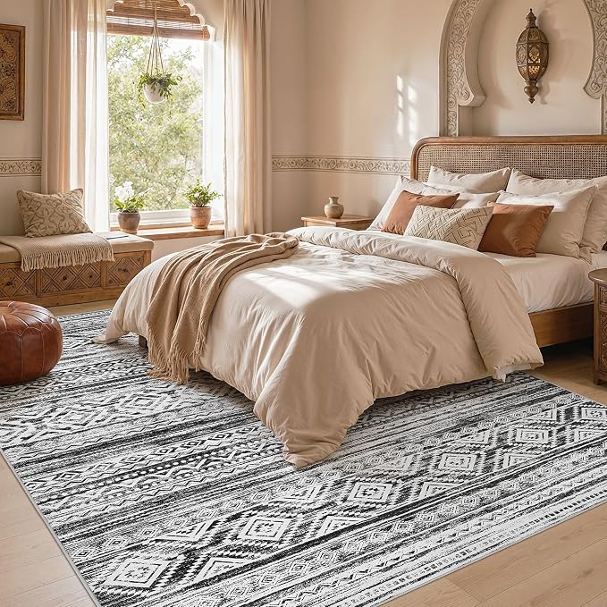 cotiled Boho 10x12 Area Rug for Living Room: Large Moroccan Washable Rug | - Image 5
