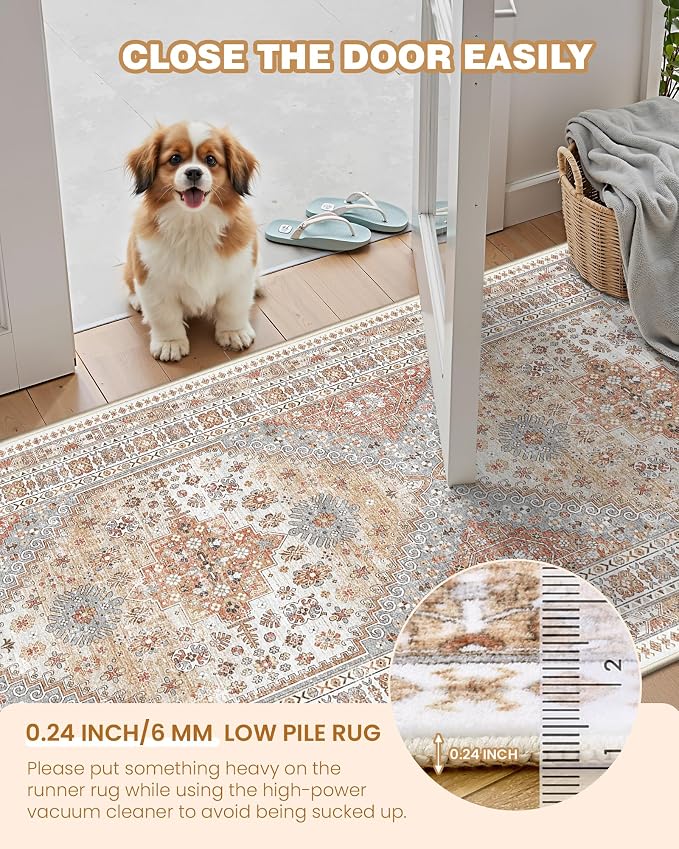 Washable Runner Rug 2.5x16, Non-Slip Long Kitchen Rugs, Soft Hallway Runner - Image 4