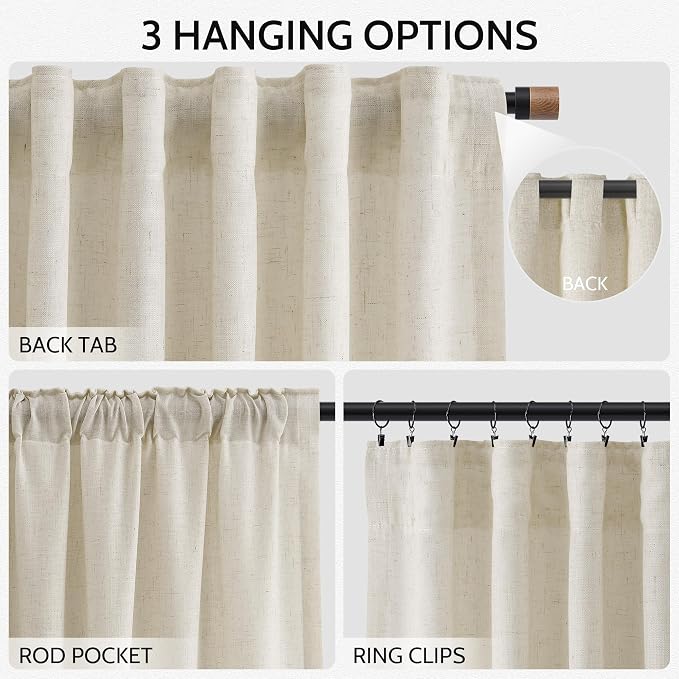Vanilla Linen Curtains 84 Inches Long - Image 2