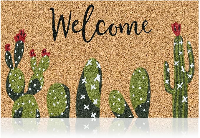 Coir Welcome Mat, 17 x 29 in | 100% Natural Coir, Anti-Shedding, Durable PVC by AmaruDoorMats