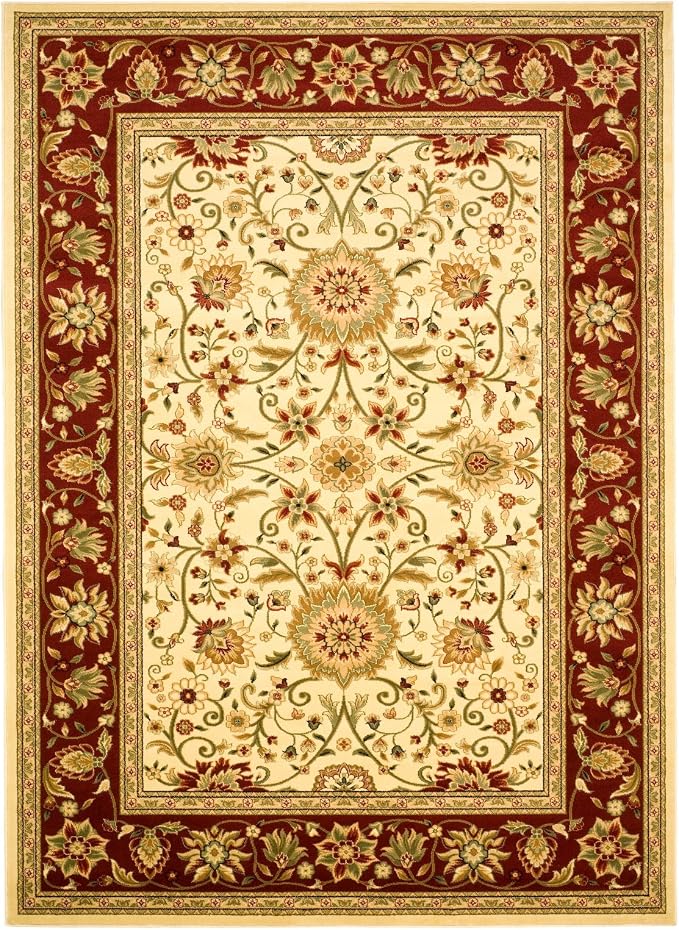 SAFAVIEH Lyndhurst Collection 8' Round Ivory/Red LNH212K Traditional Oriental - Image 3