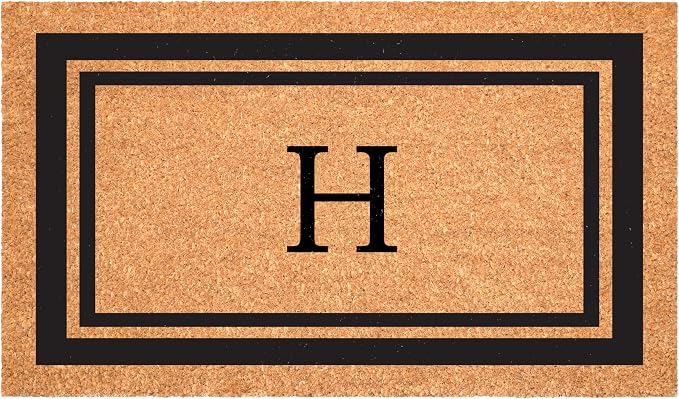 Calloway Mills 152961830H Black Border 18" x 30" Monogram Doormat by Callowaymills