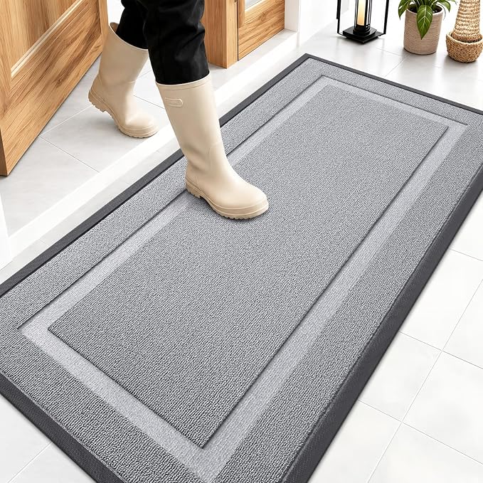 OLANLY Front Door Mat Outside 47x23, All-Season Heavy-Duty Rubber Doormat | by OLANLY