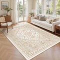 5x8 Area Rugs for Living Room, Large Washable Rug, Dining Room, Low Pile by Zesthome