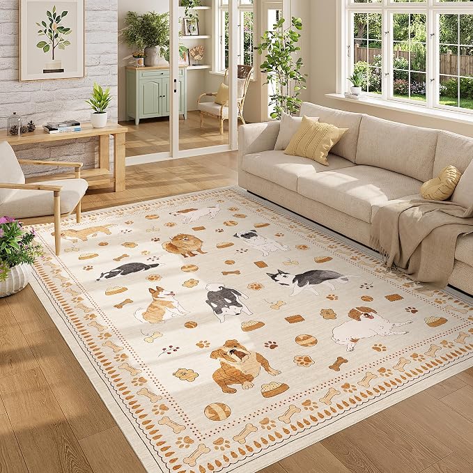 DUKINO 5x7 Area Rugs, Washable Dog Rug - Image 7