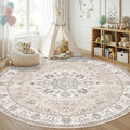 Washable 6ft Circle Round Rug: 6x6 Low-Pile Circular Rug by HYHAOYUNLAI
