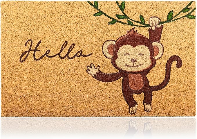 Coir Welcome Mat, 17 x 29 in | 100% Natural Coir, Anti-Shedding, Durable PVC by AmaruDoorMats