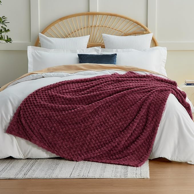 EXQ Home Gentle Soft Fleece Throw Blanket – Cozy Lightweight 3D Imitation - Image 3