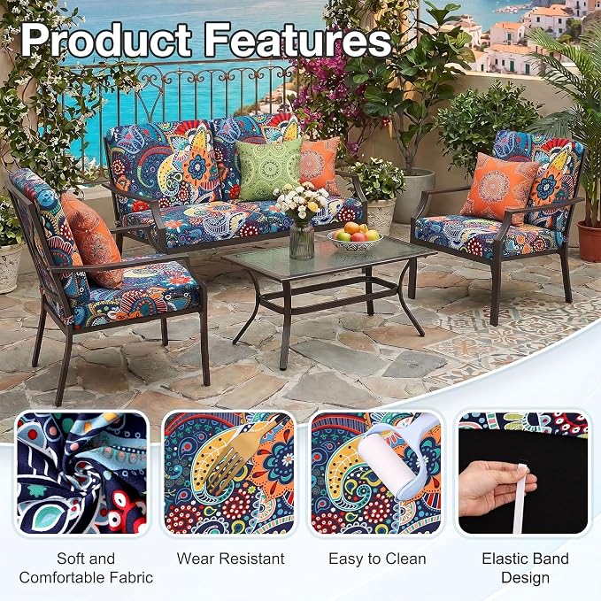 Waterproof Outdoor Cushion Covers, Stretch Patio Slipcovers | UV Resistant - Image 7