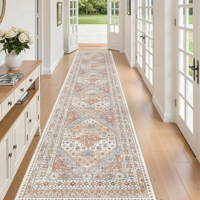 2'6 x 12' Runner Rug Non Slip, Washable Kitchen Rugs, Living Room, Long Rug - Image 3