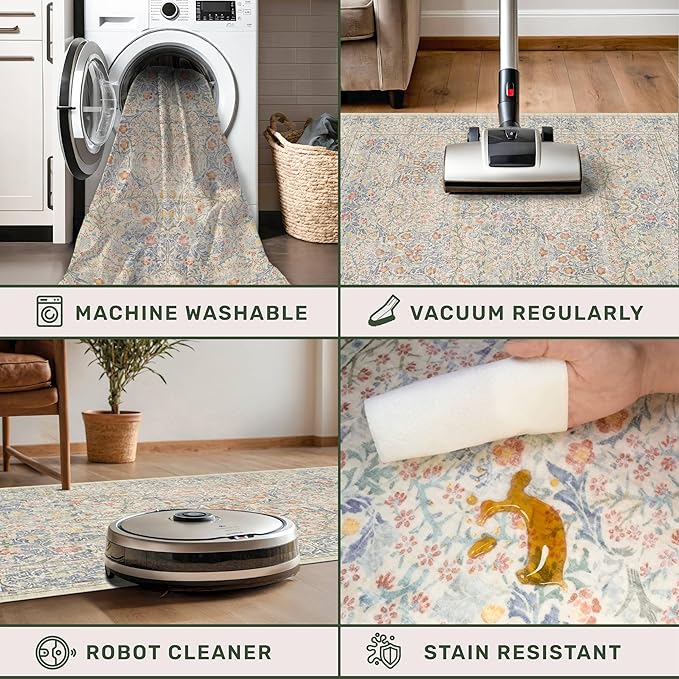 Washable Bathroom Runner Rug 2x5, Non Slip Runner - Image 5