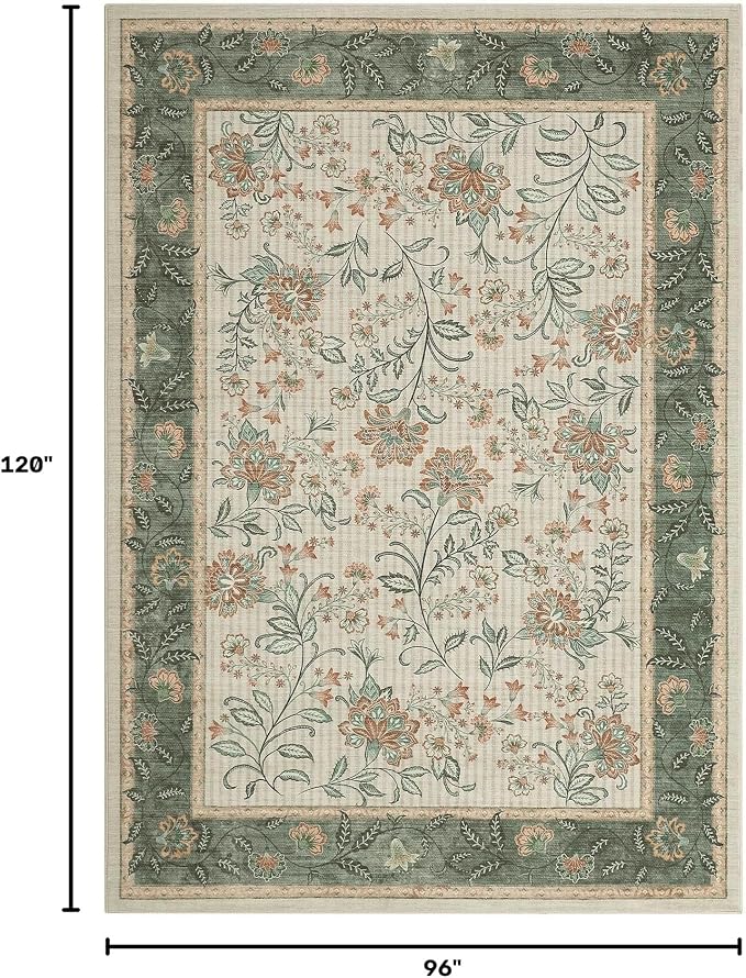 GarveeHome 8x10 Sage Green Washable Area Rug Living Room Bedroom Non Slip | - Image 2