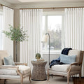 Beige White Pinch Pleat Semi Sheer Linen Curtain W70xL84 1 Panel | Memory by Twodrapes