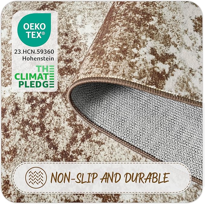 Brown Washable Rug 5x7 Area Rugs - Image 5
