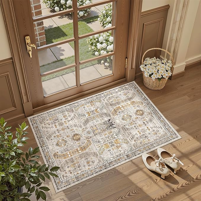 Madane Washable Area Rug 2x3 Small Entryway Rugs Non-Slip, Low Pile Floor Carpet - Image 3