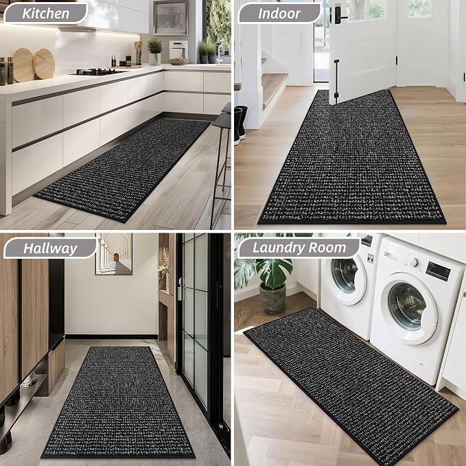 BEQHAUSE Dirt Trapper Door Mat 20" x 48", Non-Slip Washable Doormats, Low - Image 8