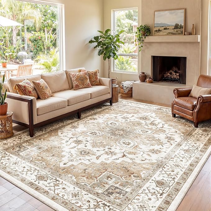 Amada 8x10 Area Rugs, Low-Profile Large Washable Area Rug - Image 6