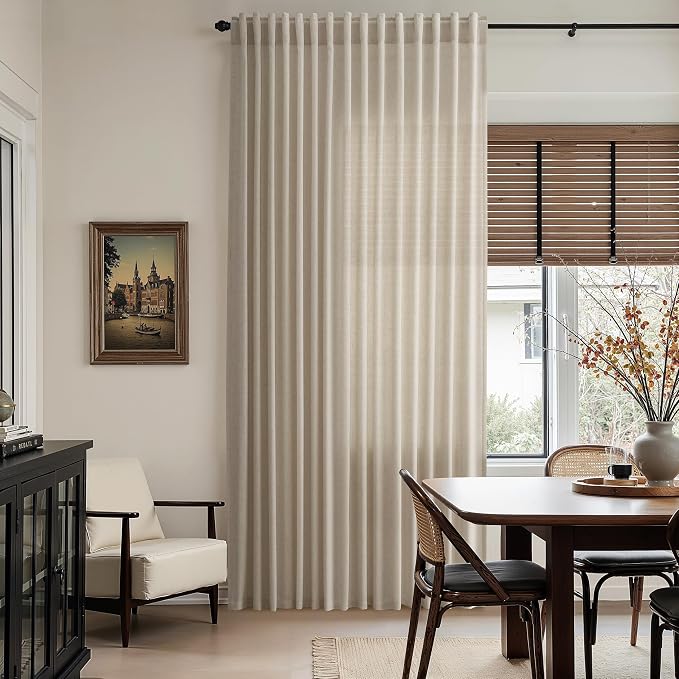 Extra Long 120 Inch Curtains for Living Room Cobblestone Linen Light Filtering - Image 8
