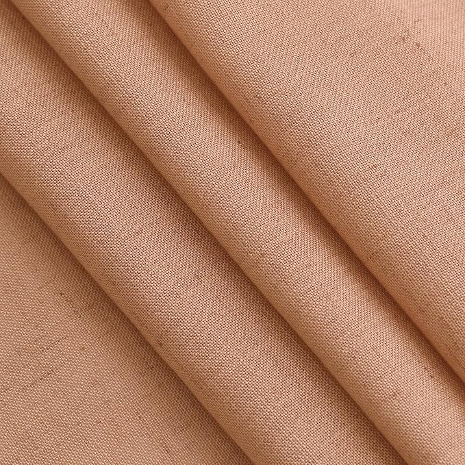 Peach Quartz Curtains 90 Inches Long 2 Panel Set Back Tab Rod Pocket Linen - Image 5