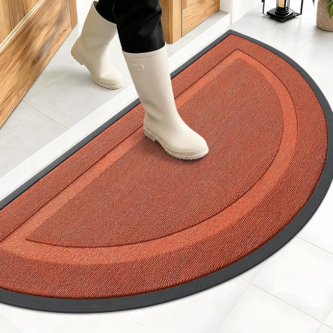 OLANLY Half Circle Front Door Mat Outside 47x23 All-Season Rubber Doormat | by OLANLY