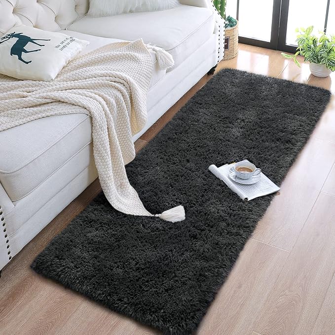 Chicrug Soft Runner Rugs for Bedroom Living Room Plush Fluffy Rug 2x8 | Shag - Image 2