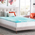 Linenspa 3 Inch Convoluted Gel Swirl Memory Foam Mattress Topper - Promotes Airflow - Relieves Pressure Points - Full