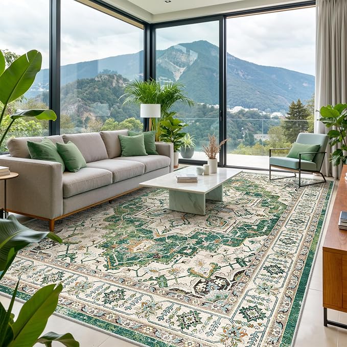 9x12 Area Rugs for Living Room, Large Washable Rug, Dining Room, Low Pile - Image 4
