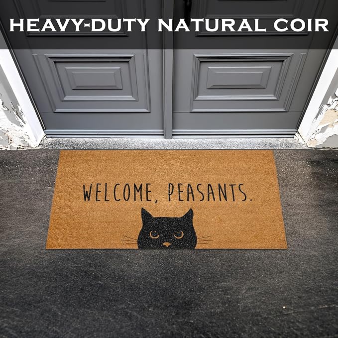 Welcome Peasants Door Mat Large 48x24 Inch, Pvc Backing, Dirt Scraper, - Image 2