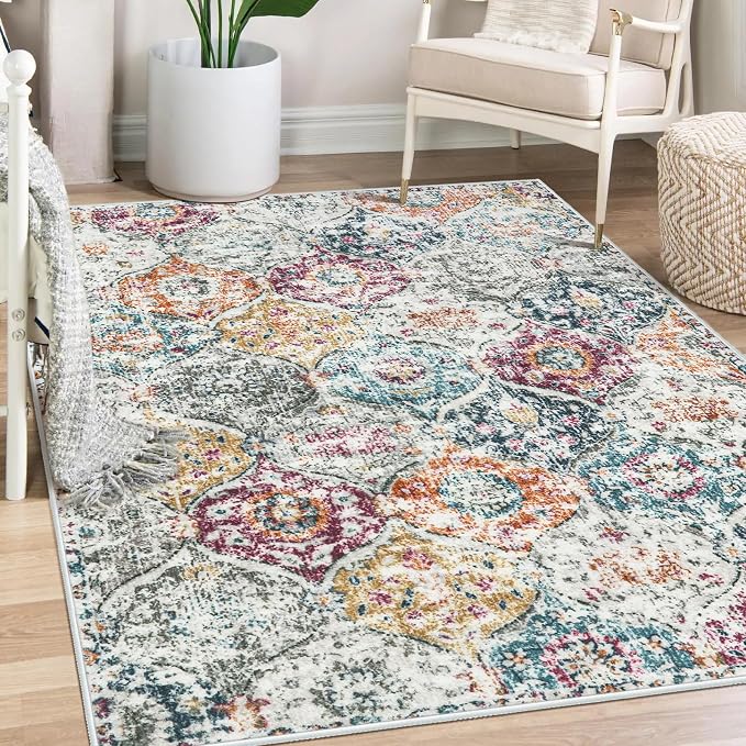 Lahome Moroccan Small Washable Area Rug, 3x5 Rug by Lahome