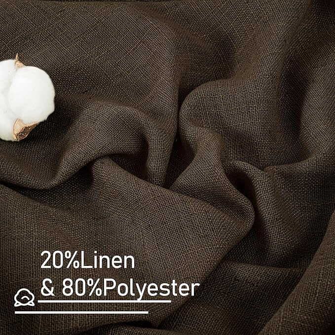 95 Inches Long Linen Curtains for Living Room, Semi Sheer Panels | Rod Pocket - Image 2