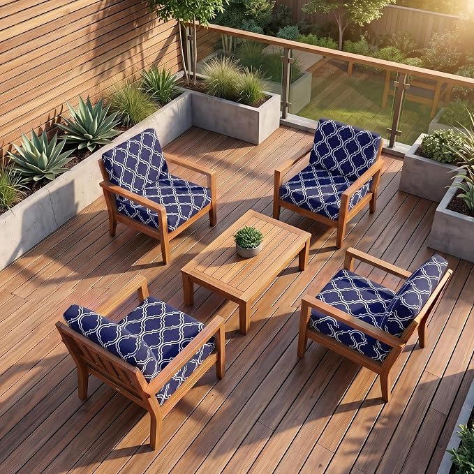 8Pcs Patio Cushion Covers Stretch Outdoor Furniture Protector Slipcovers | - Image 6