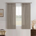 Light Filtering 54 Inch Pleated Linen Taupe Curtains 50 Inch Wide | Pinch Pleat by Twodrapes