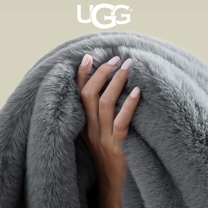 UGG Euphoria Throw Blanket, Plush Faux Fur Blanket, Ultra Plush, OEKO-TEX - Image 4