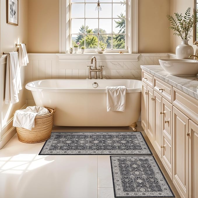 Kitchen Sink Rugs Set 0f 2: Washable Non-Slip Hardwood Floor Mat - Image 4