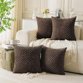 Set of 4 Dark Brown Decorative Throw Pillow Covers 26x26 Inch Corduroy Pillow by Cozoomy
