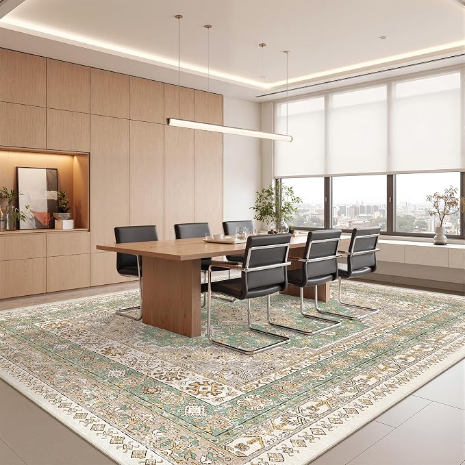 10x14 Area Rugs for Living Room, Large Washable Rug, Dining Room, Low Pile - Image 8