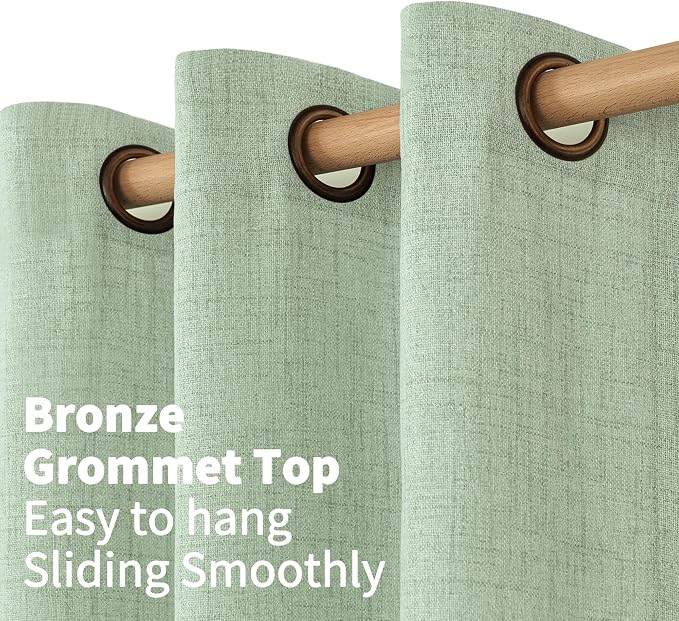 YoungsTex Sage Green Linen Curtains - Image 5