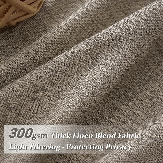 Custom Heavy Linen Pinch Pleated Kitchen 54 Inch Curtains 2 Panels Set - Image 3