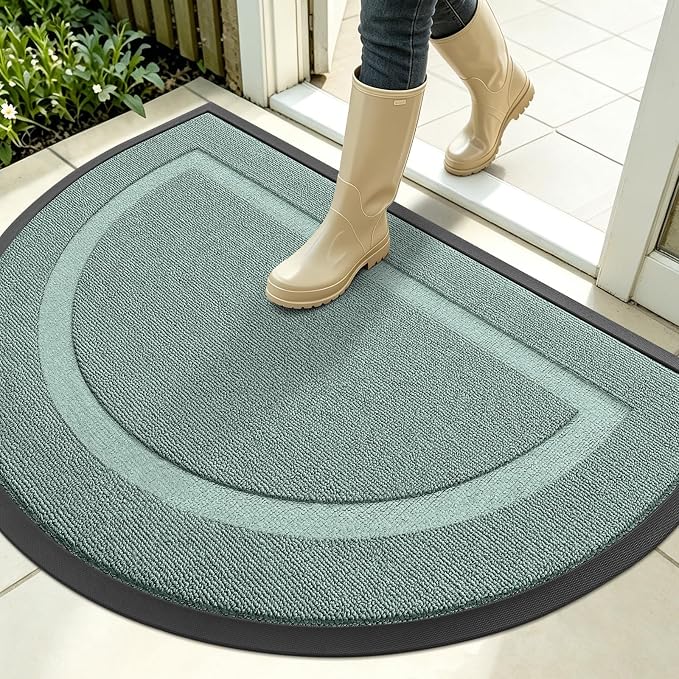 OLANLY Half Circle Front Door Mat Outside 35x23 All-Season Rubber Doormat | by OLANLY