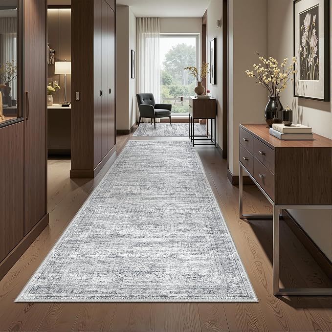 2'6 x 10' Runner Rug Non Slip, Washable Kitchen Rugs, Living Room, Long Rug - Image 3